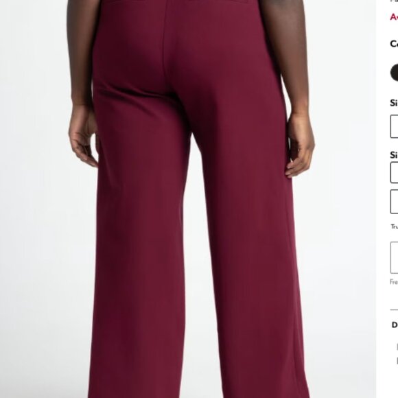 TWO PAIR 14W Eloquii The Ultimate Stretch Wide Leg Pants: Navy & Burgundy, EUC - Picture 8 of 10